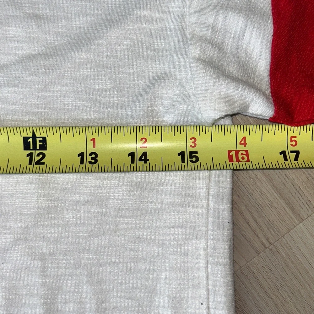 Justice V-Neck Sequins Sporty T-Shirt 8 Red Gray Casual Summer